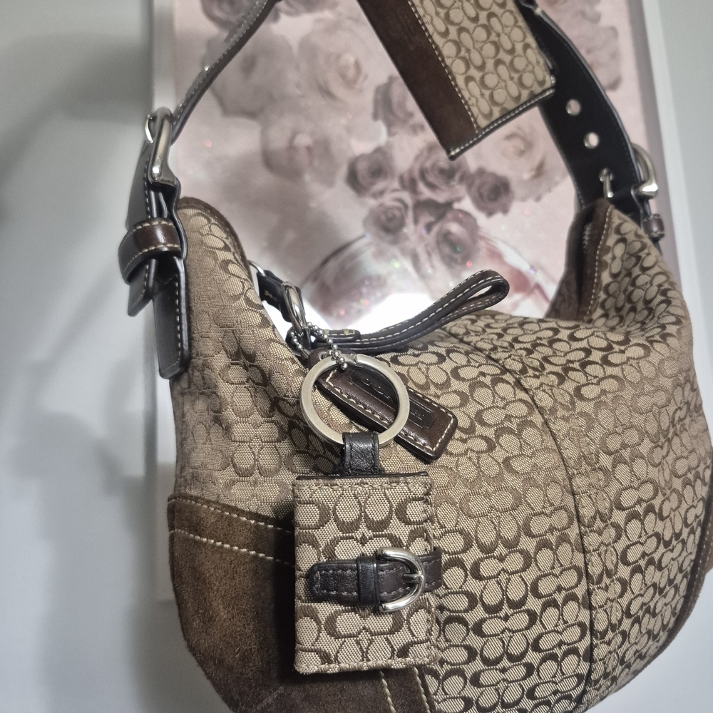 Brown Patterned Shoulder Bag